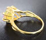 Золотое кольцо с ограненным эфиопским опалом 2,02 карата Золото