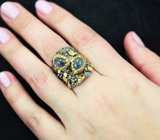 Серебряное кольцо с синими сапфирами