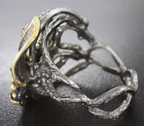 Серебряное кольцо с пренитом и родолитом Серебро 925