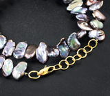 Ожерелье из чешуйчатого жемчуга 124,25 карата с золотой застежкой! Титановый люстр