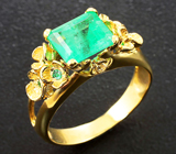 Золотое кольцо с уральскими изумрудами 1,73 карата Золото