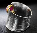 Серебряное кольцо с пурпурными сапфирами Серебро 925