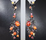 Серебряные серьги с эфиопскими опалами Серебро 925
