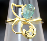 Золотое кольцо с уральским александритом 0,94 карата и бриллиантом Золото