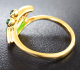 Золотое кольцо с яркими цаворитами 1,21 карата Золото