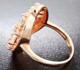 Изящное серебряное кольцо с морганитами Серебро 925