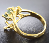 Золотое кольцо с уральским хризобериллом 2,99 карата и бриллиантами Золото