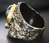 Серебряное кольцо с насыщенно-синим сапфиром и перидотом Серебро 925