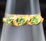 Золотое кольцо с уральскими демантоидами 0,2 карата Золото
