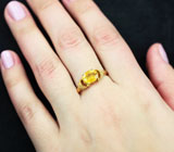 Золотое кольцо с желтым сапфиром 1,79 карата Золото
