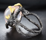 Серебряное кольцо с розовым кварцем 28+ карат Серебро 925