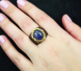 Серебряное кольцо с синим сапфиром 8+ карат Серебро 925