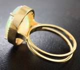 Кольцо c ограненным эфиопским опалом и бриллиантами Золото