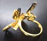 Прелестное серебряное кольцо «Пчелки» с цитринами Серебро 925