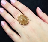 Серебряное кольцо с рутиловым кварцем 24+ карата