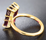 Кольцо с рубеллитом топового цвета Золото