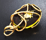 Золотой кулон с янтарной камеей 8,36 карата Золото