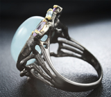 Серебряное кольцо с аквамарином, аметистами и голубыми топазами Серебро 925