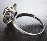 Серебряное кольцо cо звездчатым сапфиром 2,8 карата и цаворитами Серебро 925