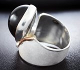 Серебряное кольцо с дымчатым кварцем и кристаллическим эфиопским опалом