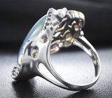 Серебряное кольцо с австралийским триплет опалом 5,2 карата и синими сапфирами Серебро 925