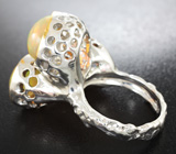 Серебряное кольцо с кристаллическими эфиопскими опалами 11,43 карата Серебро 925