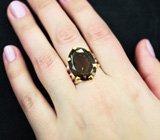 Серебряное кольцо с дымчатым кварцем 23+ карат