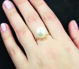 Золотое кольцо с морской жемчужиной 14,06 карата! Исключительный люстр Золото