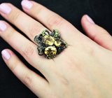 Серебряное кольцо с цитринами и перидотами Серебро 925