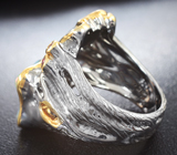 Серебряное кольцо с кристаллическим эфиопским опалом 2,42 карата и сапфирами Серебро 925