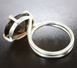 Серебряное кольцо с дымчатым кварцем 13+ карата Серебро 925