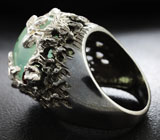 Серебряное кольцо c пренитом и мозамбикскими гранатами Серебро 925