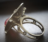 Серебряное кольцо c рубином и хризопразом Серебро 925