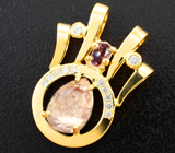 Золотой кулон с уральскими александритами 2,41 карата и бриллиантами Золото