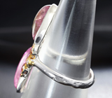 Серебряное кольцо с турмалинами и желтыми сапфирами