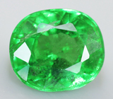 Кольцо c ярким цаворитом гранатом, цирконами и зеленым кубиком циркония Серебро 925