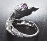 Серебряное кольцо с аметистом и перидотом