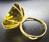 Золотое кольцо с чистейшим лимонным цитрином авторской огранки 25,12 карата Золото