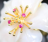 Золотое кольцо с нежно-розовым кварцем 19,51 карата и пурпурными сапфирами Золото