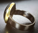 Серебряное кольцо с черным звездчатым солнечным камнем Серебро 925