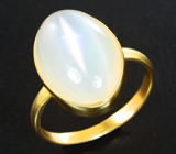 Золотое кольцо с лунным камнем с эффектом кошачьего глаза 8,66 карата Золото