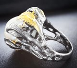 Серебряное кольцо с жемчужиной барокко 33,78 карата и синим сапфирами