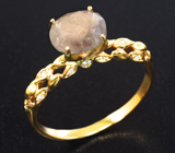 Золотое кольцо с уральским александритом 2,32 карата и бриллиантами Золото