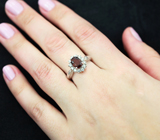 Чудесное серебряное кольцо с падпараджа турмалином Серебро 925