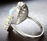 Великолепное серебряное кольцо с кристаллическими эфиопскими опалами Серебро 925