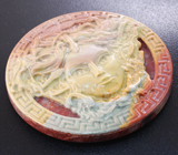 Камея-подвеска «Медуза Горгона» из цельной полихромной яшмы 