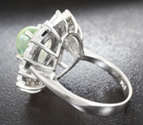 Замечательное cеребряное кольцо с пренитом Серебро 925