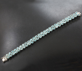 Великолепный серебряный браслет с голубыми цирконами Серебро 925