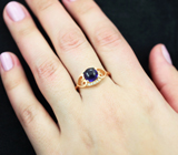 Чудесное серебряное кольцо с синим сапфиром