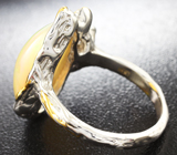 Серебряное кольцо с кристаллическим эфиопским опалом 6,78 карата, турмалинами и сапфиром Серебро 925